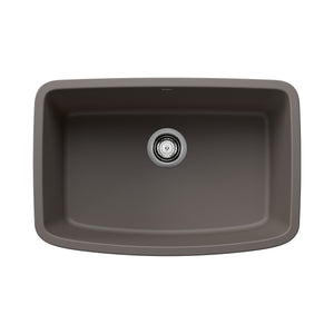 Alternate Image for Blanco Valea 27" Undermount Silgranit Kitchen Sink, Volcano Gray, No Faucet Hole, 443127
