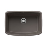 Blanco Valea 27" Undermount Silgranit Kitchen Sink, Volcano Gray, No Faucet Hole, 443127