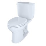 TOTO Drake II Two-Piece Elongated 1.28 GPF Universal Height Toilet with CEFIONTECT, Cotton White, Vitreous China, CST454CEFG#01