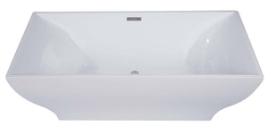 Alternate Image for ALFI brand 67" Acrylic Free Standing Rectangle Soaking Bathtub, White, AB8840