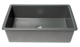 ALFI brand 32" Drop In Fireclay Kitchen Sink, Gray Matte, No Faucet Hole, ABF3219SUD-GM