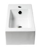 ALFI brand 19.75" x 10" Rectangle Wall Mount Porcelain Bathroom Sink, White, 1 Faucet Hole, ABC116