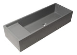 Alternative View of ALFI brand 39.4" x 14.6" Rectangle Above Mount or Semi Recessed Fireclay Bathroom Sink, Gray Matte, No Faucet Hole, AB39TRGM