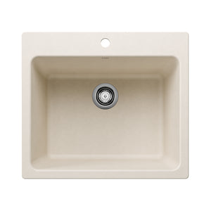 Alternate Image for Blanco Liven 25" Dual Mount Silgranit Laundry Sink, Soft White, 1 Faucet Hole, 443079