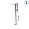 TOTO ZL Single-Handle Freestanding Tub Filler Faucet with 1.75 GPM Handshower, Polished Chrome, Brass, TBP02303U#CP