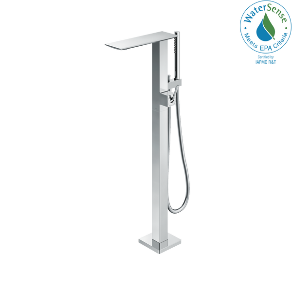 TOTO ZL Single-Handle Freestanding Tub Filler Faucet with 1.75 GPM Handshower, Polished Chrome, Brass, TBP02303U#CP