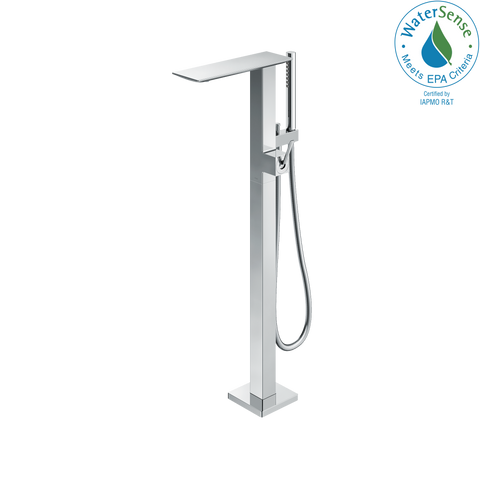 TOTO ZL Single-Handle Freestanding Tub Filler Faucet with 1.75 GPM Handshower, Polished Chrome, Brass, TBP02303U#CP