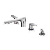 TOTO GO Two-Handle Deck-Mount Roman Tub Filler Trim with Handshower, Polished Chrome, Brass, TBG01202U#CP