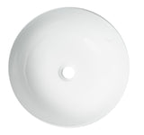 ALFI brand 15.13" x 15.13" Round Above Mount Porcelain Bathroom Sink, White, No Faucet Hole, ABC909