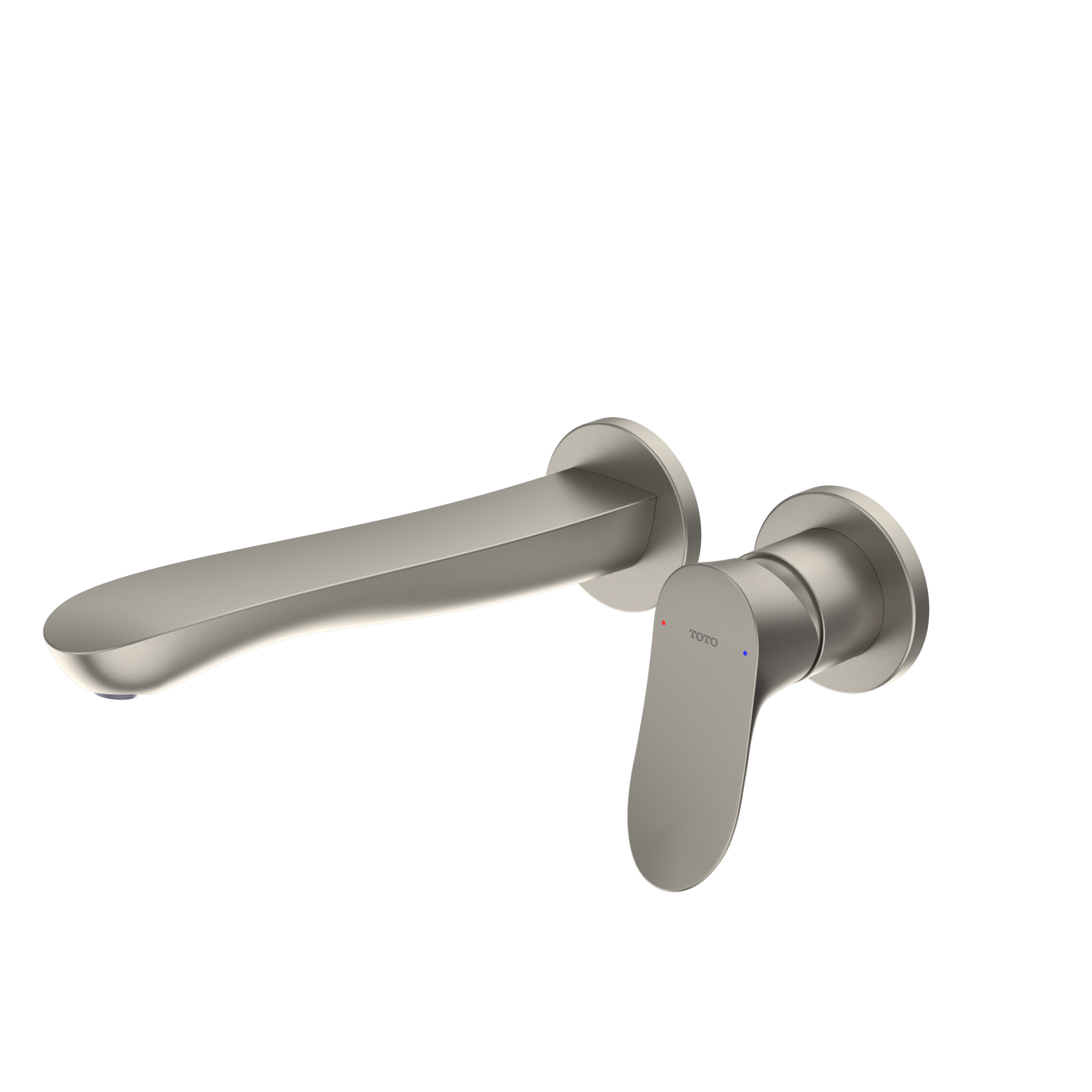 TOTO GO 1.2 GPM Wall-Mount Single-Handle L Bathroom Faucet with COMFORT GLIDE Technology, Brushed Nickel, Brass, TLG01311UA#BN