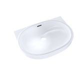 TOTO Oval 19-11/16" x 13-3/4" Undermount Bathroom Sink with CEFIONTECT, Cotton White, Vitreous China, LT546G#01