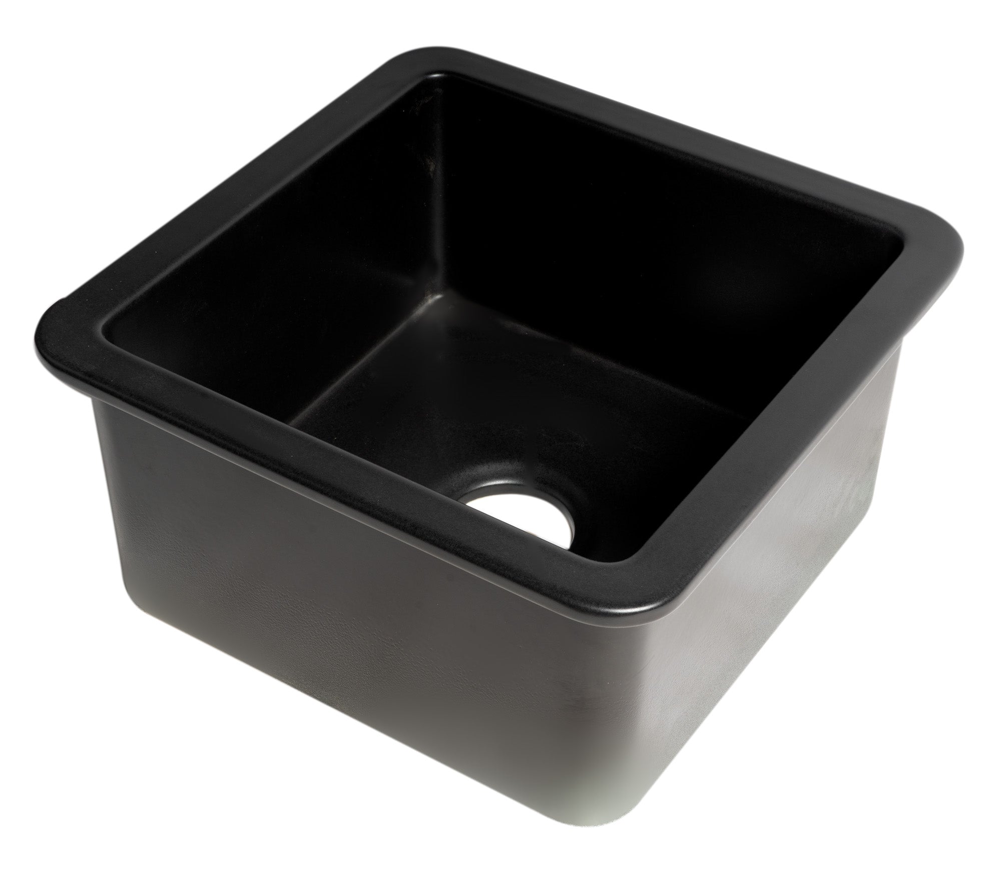 ALFI brand 18" Square Fireclay Bar/Prep Sink, Black Matte, ABF1818S-BM