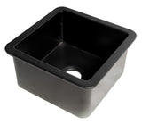 ALFI brand 18" Square Fireclay Bar/Prep Sink, Black Matte, ABF1818S-BM