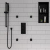 ALFI brand AB3820-BM Black Matte 2" Square Adjustable Shower Body Spray, Brass