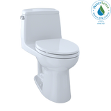 TOTO Eco UltraMax One-Piece Elongated 1.28 GPF Toilet, Cotton White, Vitreous China, MS854114E#01