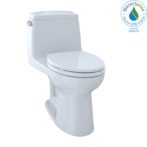 TOTO Eco UltraMax One-Piece Elongated 1.28 GPF Toilet, Cotton White, Vitreous China, MS854114E#01