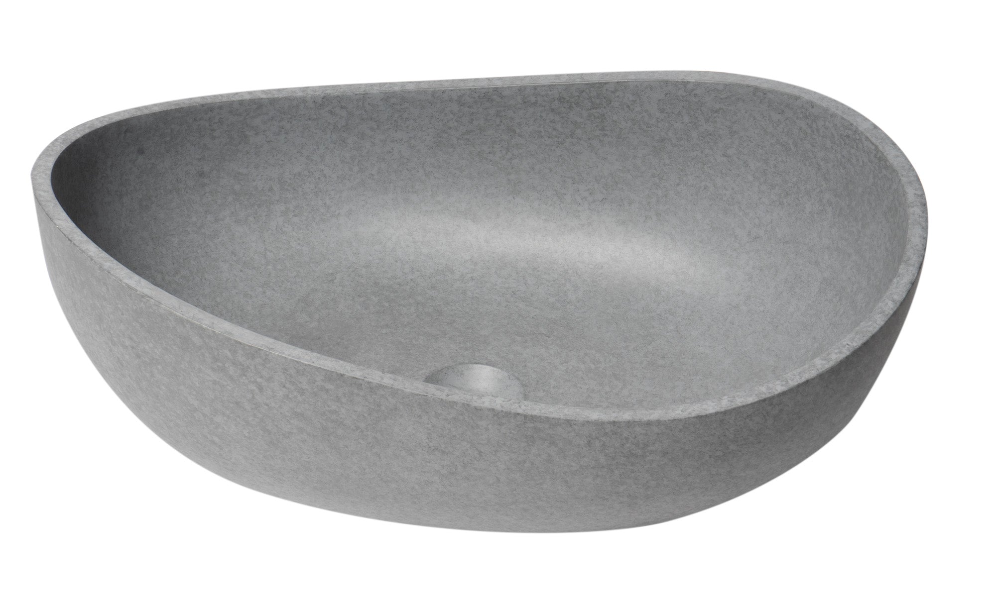ALFI brand 22.5" x 14.6" Oval Above Mount Concrete Bathroom Sink, Gray Matte, No Faucet Hole, ABCO23O