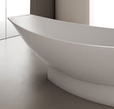 ALFI brand 71" Solid Surface Resin Free Standing Oval Bathtub, Hammock Style, White Matte, AB9991