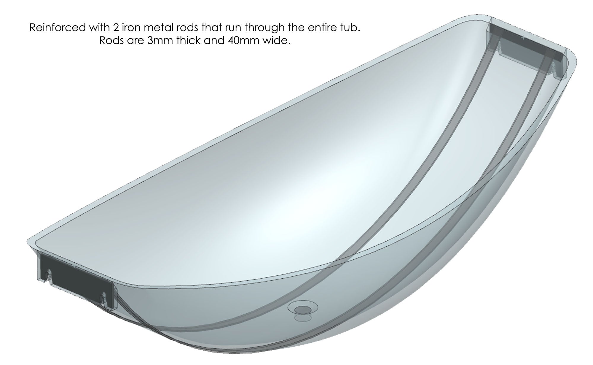 ALFI brand 79" Acrylic Wall Mount Oval Bathtub, White Matte, HammockTub1-WM