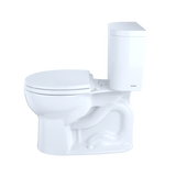 TOTO Entrada Two-Piece Round 1.28 GPF Universal Height Toilet, Cotton White, Vitreous China, CST243EF#01