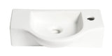 ALFI brand 17.75" x 9.88" Rectangle Wall Mount Porcelain Bathroom Sink, White, 1 Faucet Hole, ABC114
