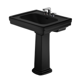 TOTO Promenade 27-1/2" x 22-1/4" Rectangular Pedestal Bathroom Sink for 4 inch Center Faucets, Ebony, Vitreous China, LPT530.4N#51