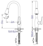 ALFI brand 1.8 GPM Lever Gooseneck Spout Touch Kitchen Faucet, Gray, Pull Down, Brushed Nickel, Traditional, ABKF3783-BN