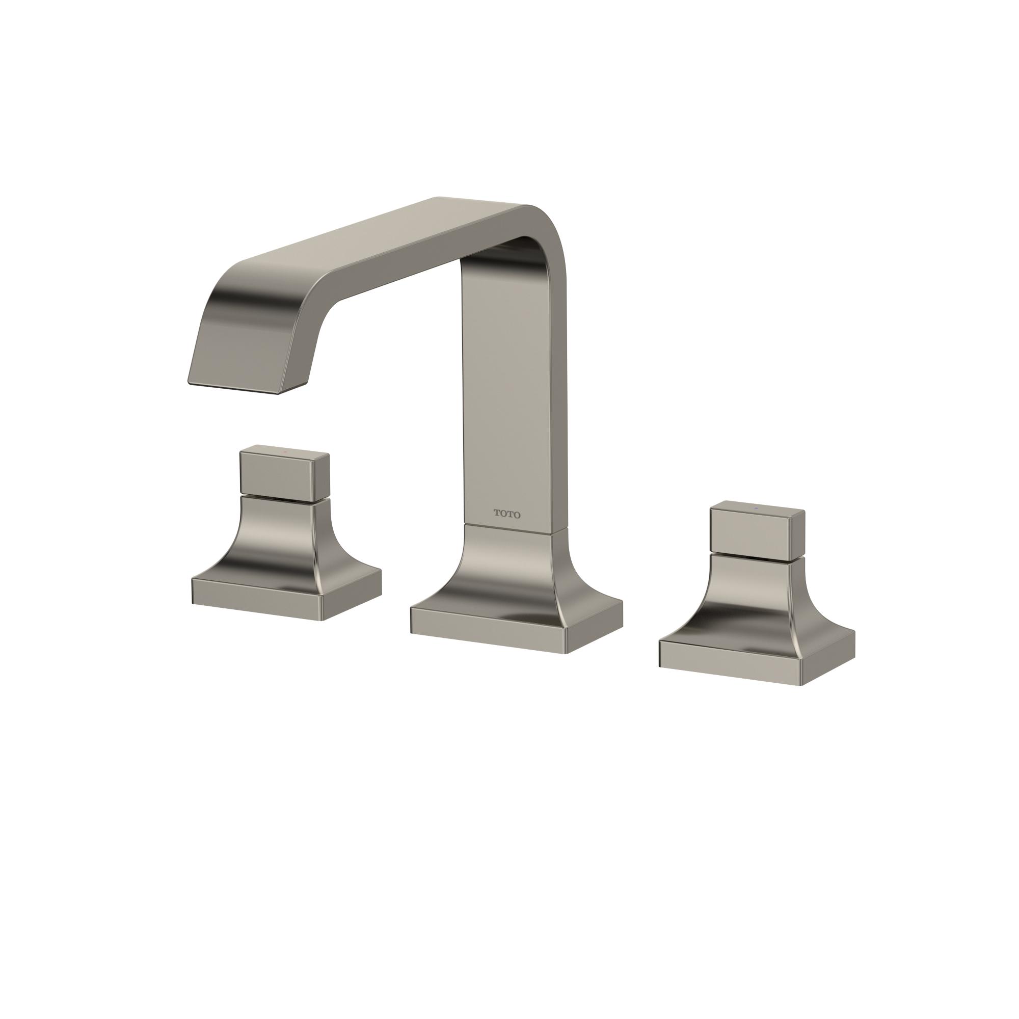 TOTO GC Two-Handle Deck-Mount Roman Tub Filler Trim, Polished Nickel, Brass, TBG08201U#PN
