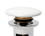 ALFI brand Brass, AB8056-W White Ceramic Mushroom Top Pop Up Drain for Sinks with Overflow