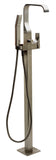ALFI brand Brass, AB2180-BN Brushed Nickel Single Lever Floor Mounted Tub Filler Mixer w Hand Held Shower Head