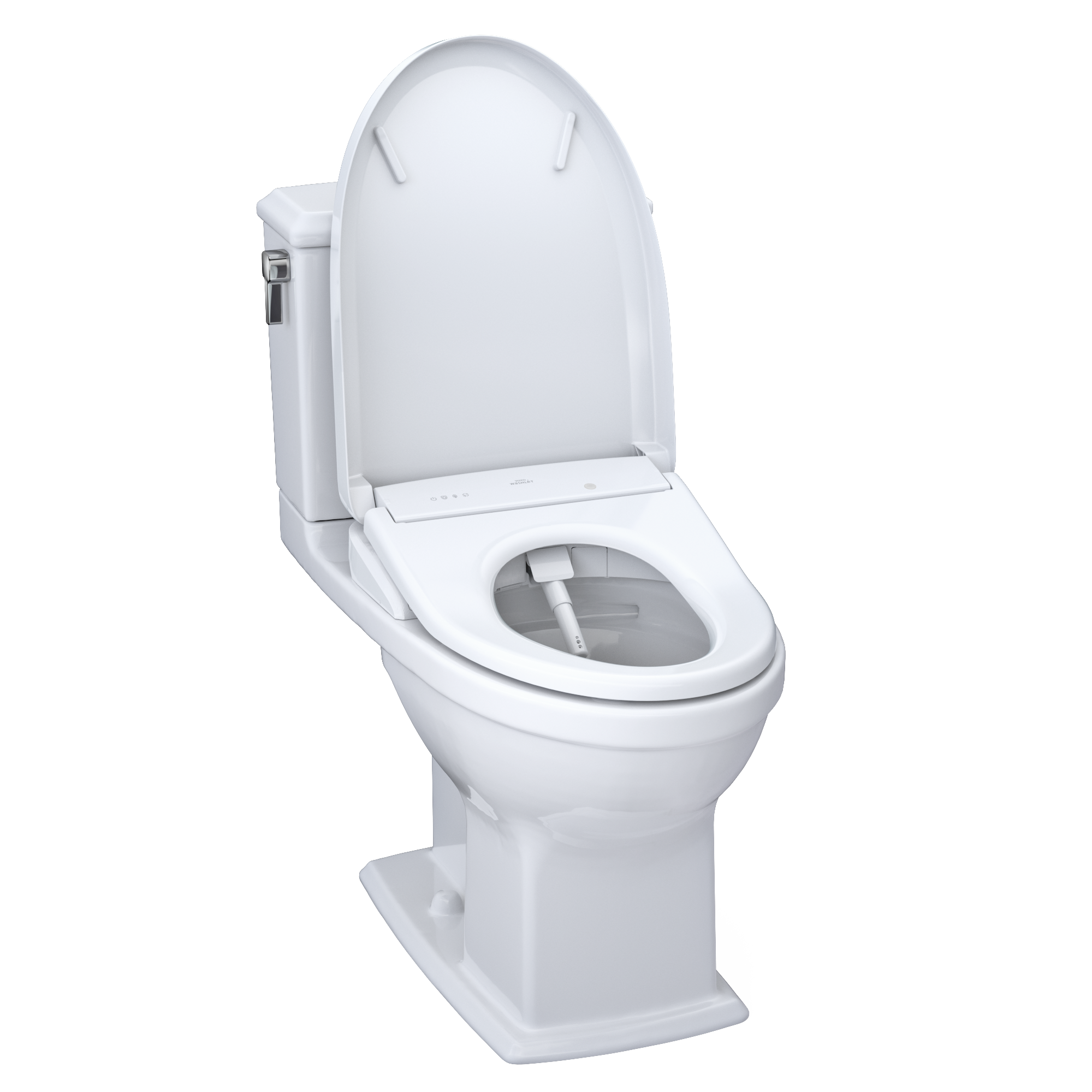 TOTO WASHLET+ Connelly Two-Piece Elongated Dual Flush 1.28 and 0.9 GPF Toilet and Classic WASHLET S7 Contemporary Bidet Seat with Auto Flush, Cotton White, Vitreous China|Plastic, MW4944724CEMFGA#01