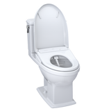 TOTO WASHLET+ Connelly Two-Piece Elongated Dual Flush 1.28 and 0.9 GPF Toilet and Classic WASHLET S7 Contemporary Bidet Seat with Auto Flush, Cotton White, Vitreous China|Plastic, MW4944724CEMFGA#01