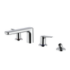 TOTO GS Four-hole Deck-Mount Roman Tub Filler Trim with Handshower, Polished Chrome, Brass, TBG03202U#CP