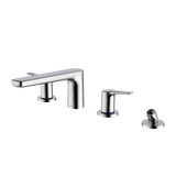 TOTO GS Four-hole Deck-Mount Roman Tub Filler Trim with Handshower, Polished Chrome, Brass, TBG03202U#CP