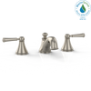 TOTO Vivian Two Handle Widespread 1.2 GPM Bathroom Sink Faucet, Brushed Nickel, Brass, TL220DD112#BN