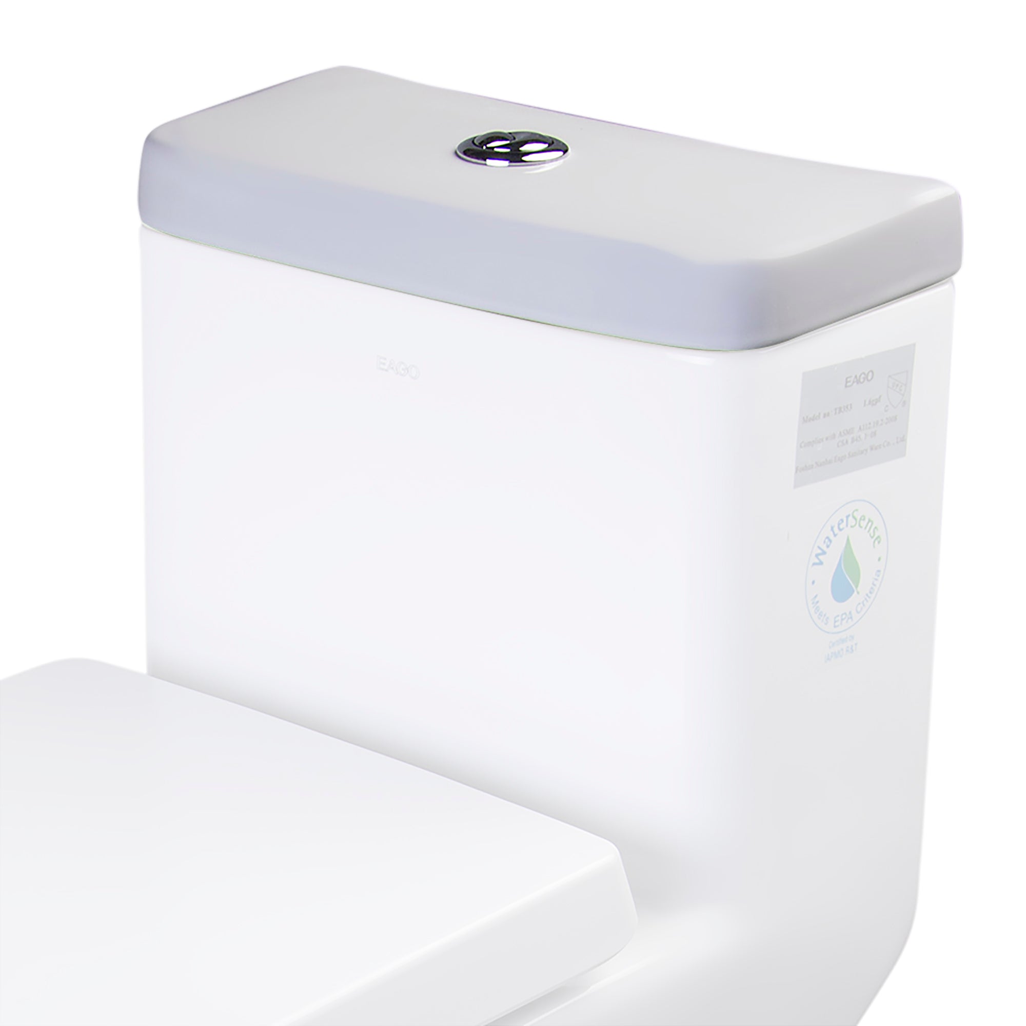 EAGO R-353LID Replacement Ceramic Toilet Lid for TB353, Porcelain, White