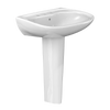 TOTO Prominence Oval Basin Pedestal Bathroom Sink with CEFIONTECT for 8 inch Center Faucets, Cotton White, Vitreous China, LPT242.8G#01