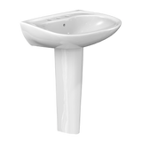 TOTO Prominence Oval Basin Pedestal Bathroom Sink with CEFIONTECT for 8 inch Center Faucets, Cotton White, Vitreous China, LPT242.8G#01