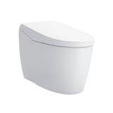 Toto NEOREST AS Dual Flush 1.0 or 0.8 GPF Toilet with Integrated Bidet Seat and EWATER+, Cotton White, Vitreous China|Plastic, MS8551CUMFG#01