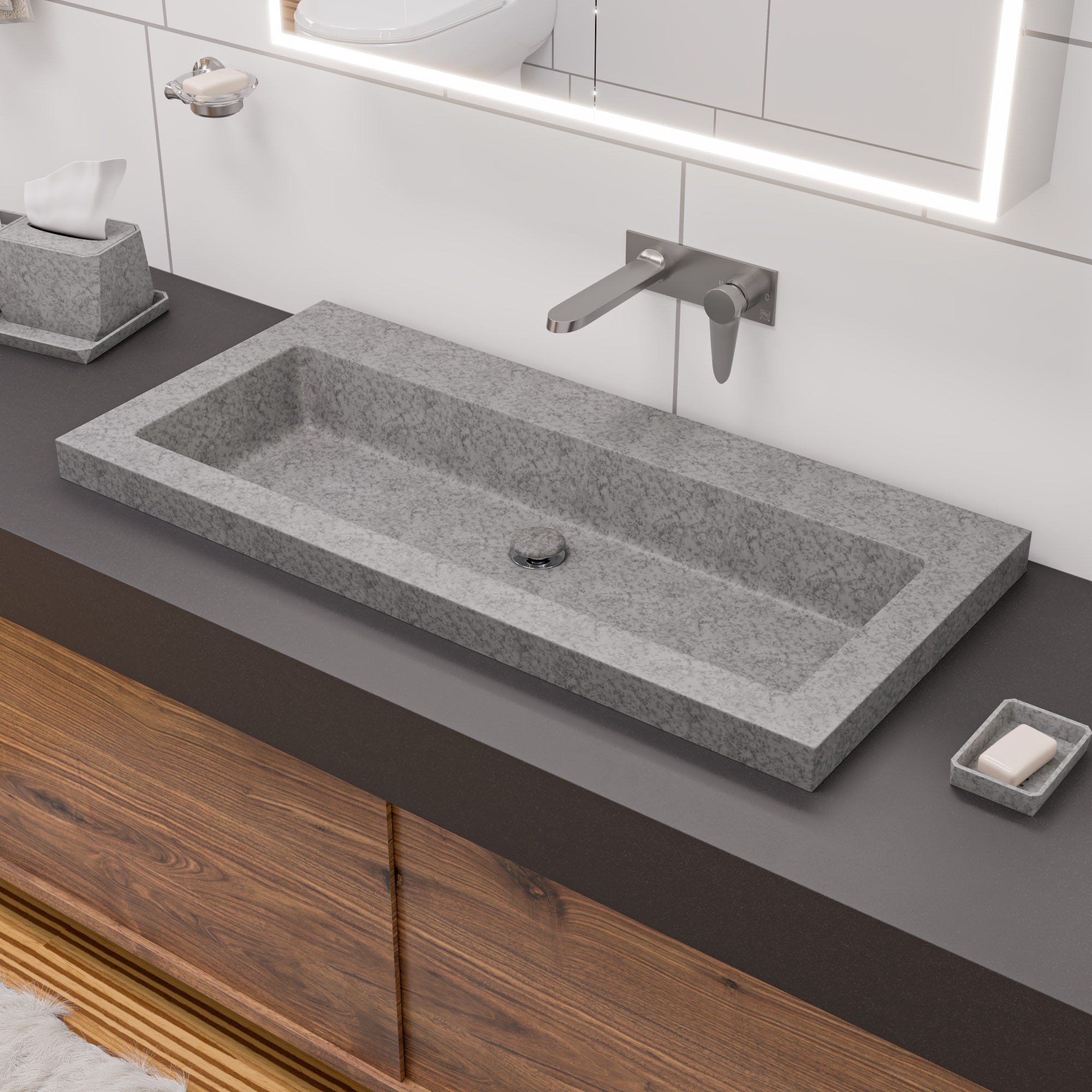 ALFI Brushed Nickel Wall Mounted Modern Bathroom Faucet, AB1772-BN