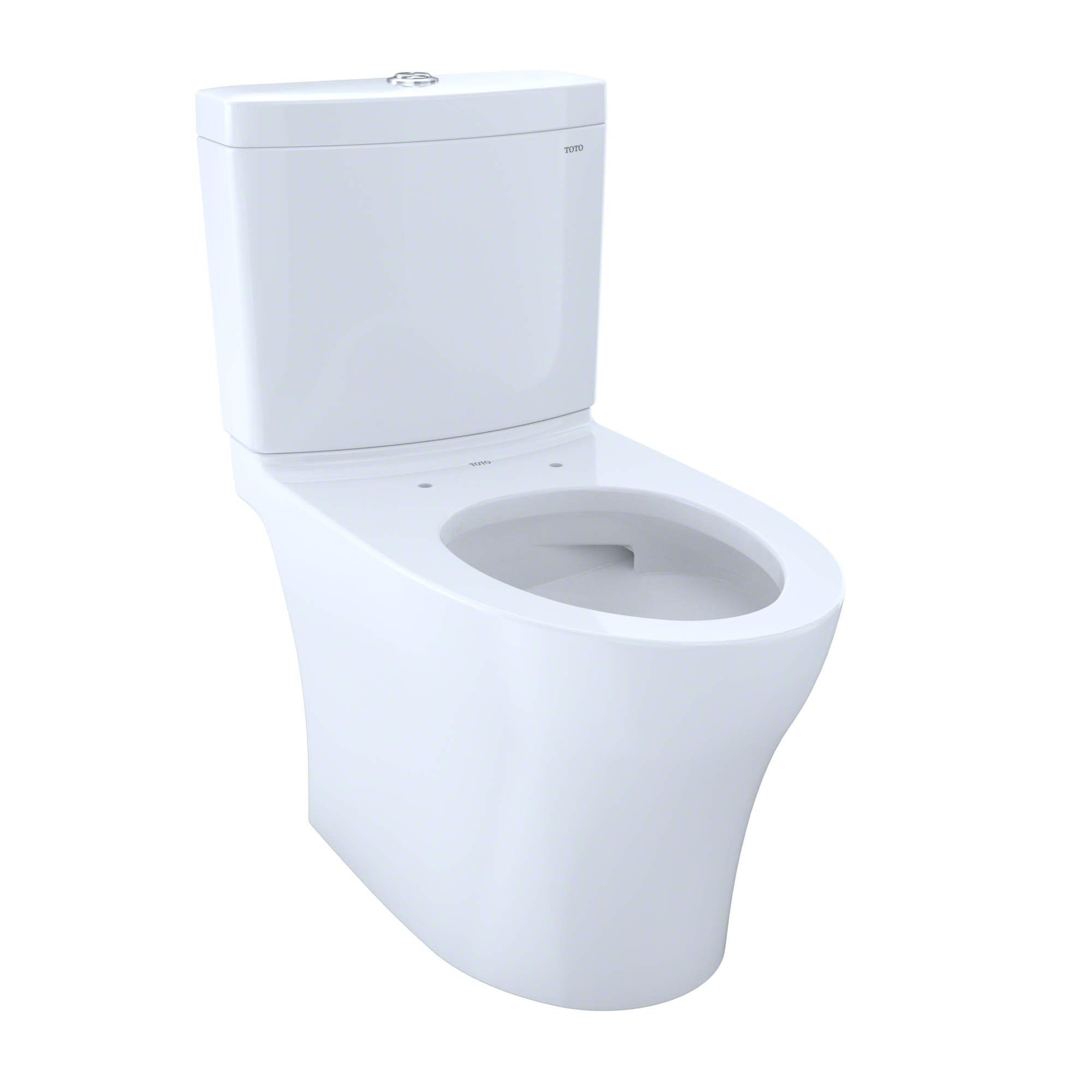 TOTO Aquia IV Two-Piece Elongated Dual Flush 1.28 and 0.9 GPF Skirted Toilet with CEFIONTECT, Cotton White, Vitreous China, CST446CEMGN#01