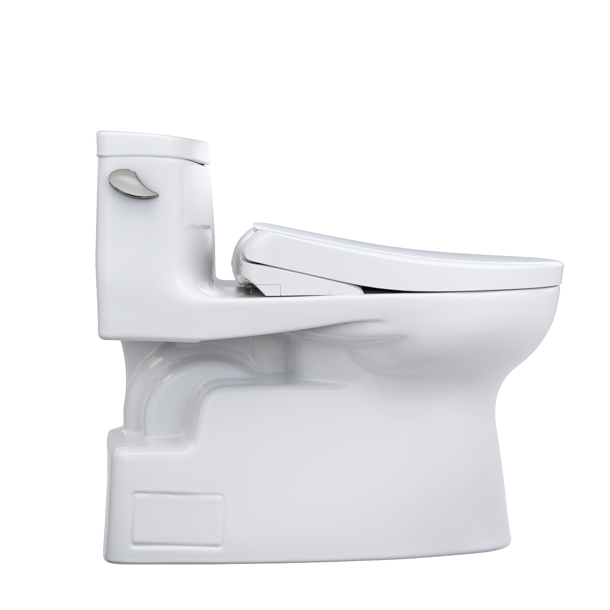 TOTO WASHLET+ Carolina II One-Piece Elongated 1.28 GPF Toilet and WASHLET+ S7 Contemporary Bidet Seat, Cotton White, Vitreous China|Plastic, MW6444726CEFG#01