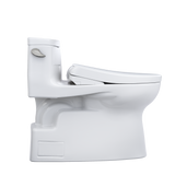 TOTO WASHLET+ Carolina II One-Piece Elongated 1.28 GPF Toilet and WASHLET+ S7 Contemporary Bidet Seat, Cotton White, Vitreous China|Plastic, MW6444736CEFG#01