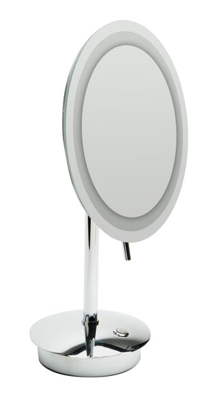 Alternate Image for ALFI brand ABM9FLED-PC Polished Chrome Tabletop Round 9" 5x Magnifying Cosmetic Mirror with Light