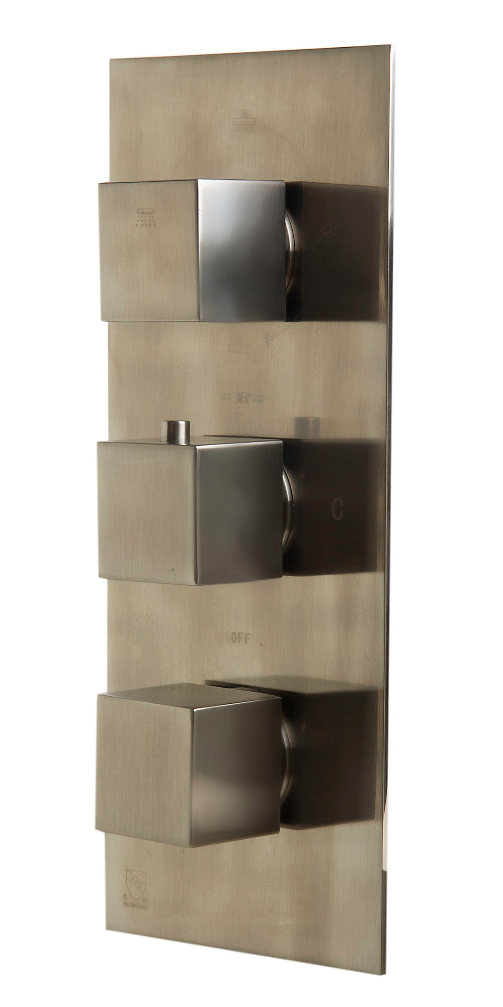 ALFI brand AB2901-BN Brushed Nickel Concealed 4-Way Thermostatic Valve Shower Mixer /w Square Knobs, Brass