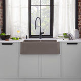 Blanco Ikon 30" Silgranit Farmhouse Sink, Volcano Gray, No Faucet Hole, 443113