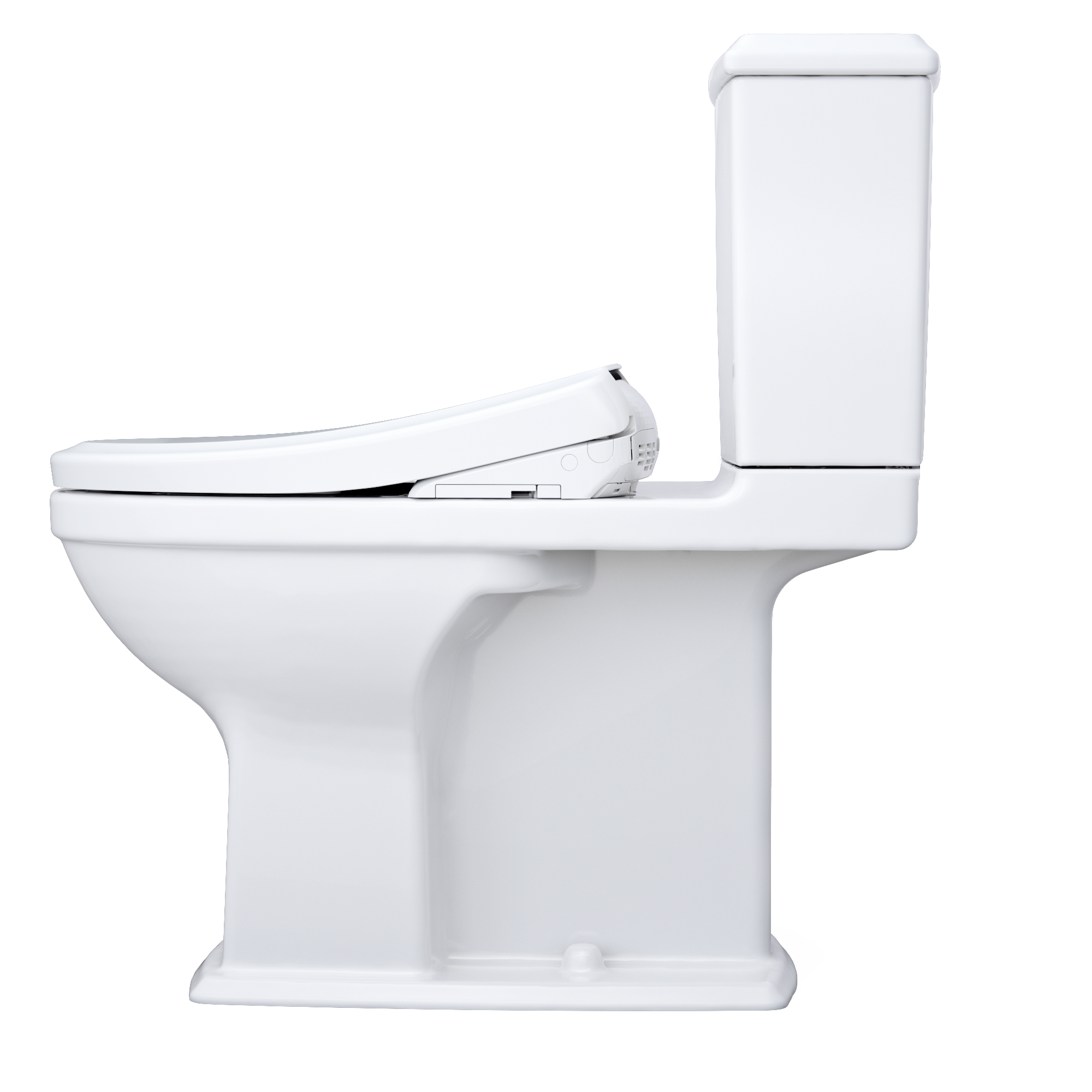 TOTO WASHLET+ Connelly Two-Piece Elongated Dual Flush 1.28 and 0.9 GPF Toilet and Classic WASHLET S7 Contemporary Bidet Seat with Auto Flush, Cotton White, Vitreous China|Plastic, MW4944724CEMFGA#01