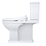 TOTO WASHLET+ Connelly Two-Piece Elongated Dual Flush 1.28 and 0.9 GPF Toilet and Classic WASHLET S7 Contemporary Bidet Seat with Auto Flush, Cotton White, Vitreous China|Plastic, MW4944724CEMFGA#01