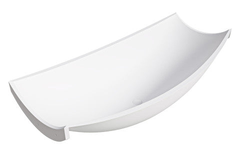 ALFI brand 71" Solid Surface Resin Free Standing Oval Bathtub, White Matte, HammockTub2-WM