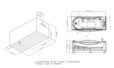 Eago 71" Acrylic Corner Rectangle Bathtub with Fixtures, White, AM189ETL-R